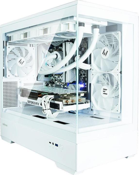 Actual product image Zalman GHE P30 V2 micro-ATX case Tempered Glass Panoramic View - White (mATX)