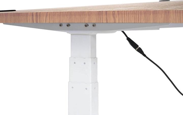 Actual product image Swisshandel24 Desk, computer table, electrically height-adjustable 160x80cm 53kg brown structure, white (160 x 80 x 121 cm)