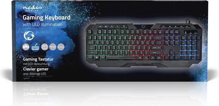 Immagine prodotto Nedis Tastiera da gioco cablata | USB Tipo-A | Tasti a membrana | LED | QWERTY | Layout USA | Lunghezza (Ing. Int., Cablato)