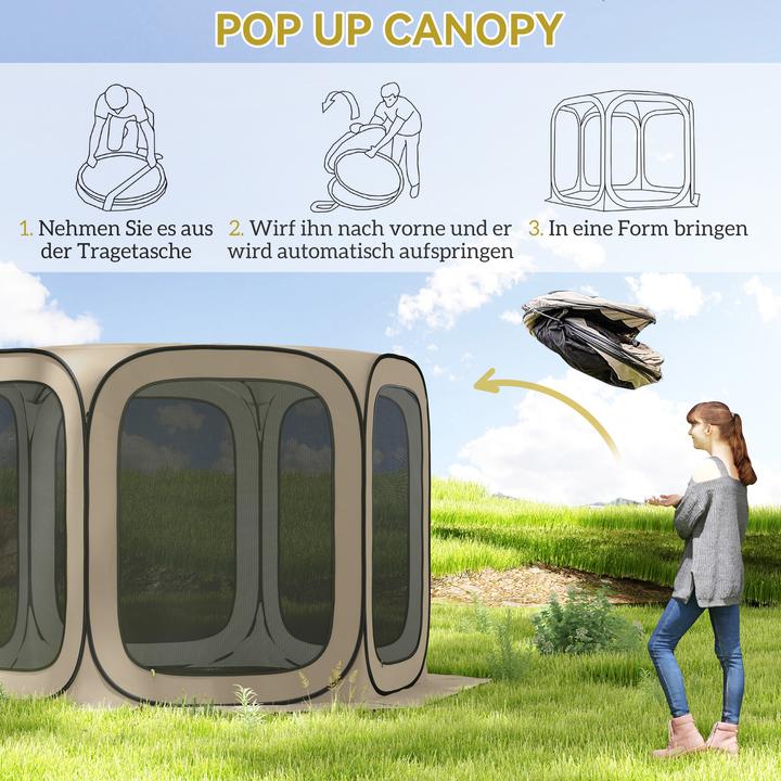 Immagine prodotto Outsunny Campingzelt Oxfordstoff, Stahldraht Khaki (Tenda pitching)
