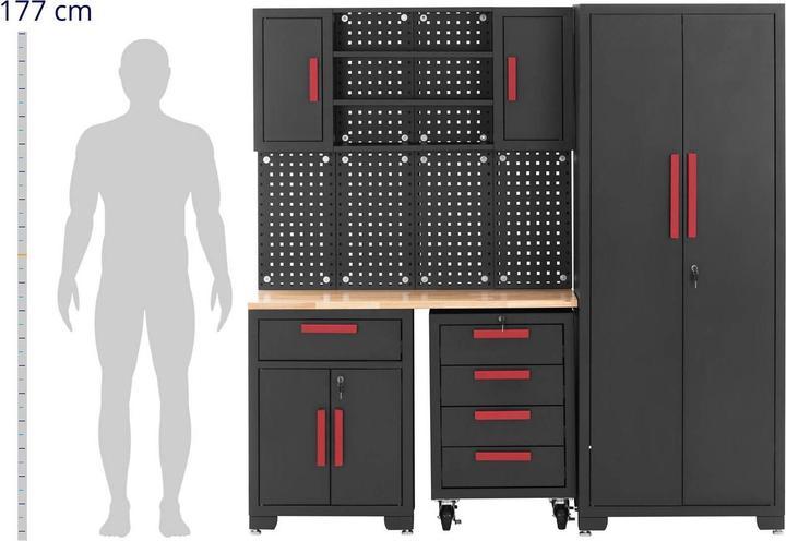 Produktbild MSW Werkstattschrank modular 120,3 x 42,7 x 2,5 cm Platte Lochwand Rollcontainer (19 cm, 4.90 cm)