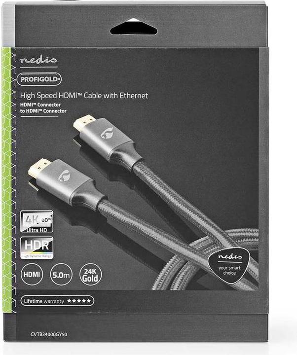 Actual product image Nedis High Speed??HDMI Cable with Ethernet| HDMI Plug|| 4Ka60Hz| - Cable - Digital/D (5 m, HDMI)