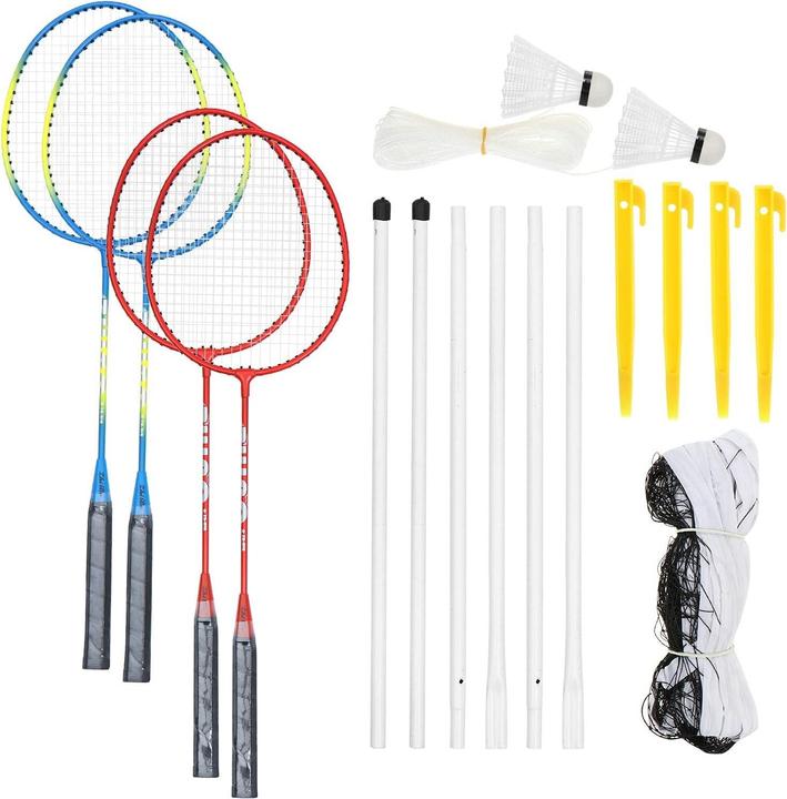 Image du produit Splash & Fun Kit de badminton avec filet et volants en plumes