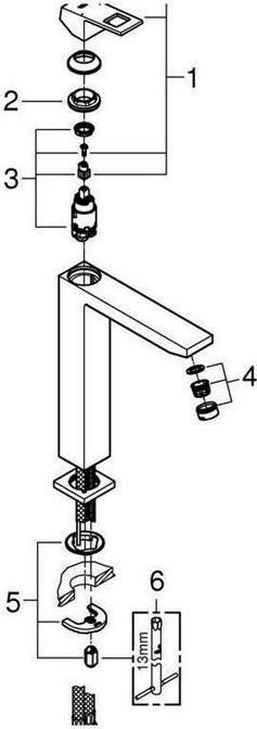 Produktbild Grohe Eurocube Einhand-Waschtischbatterie XL-Size