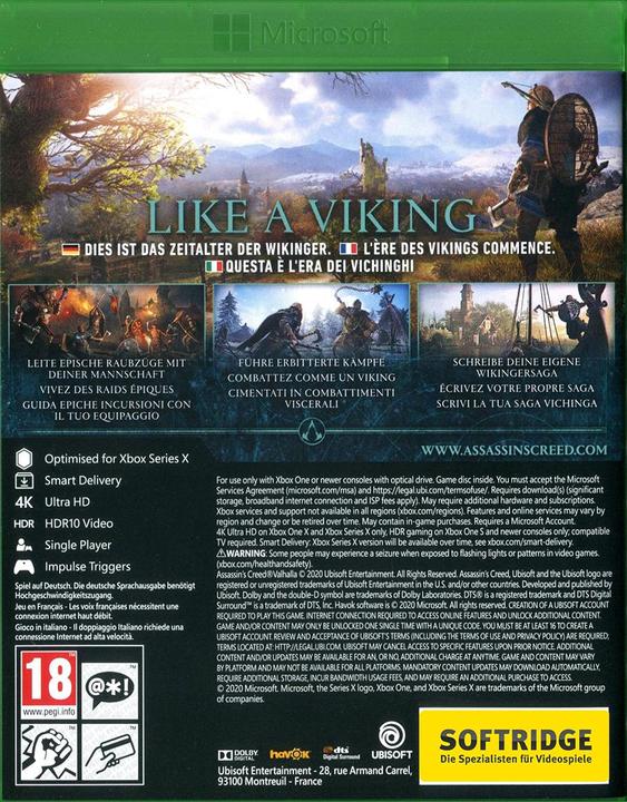 Actual product image Ubisoft Assassin's Creed Valhalla (Xbox One X, Xbox Series X, Multilingual)