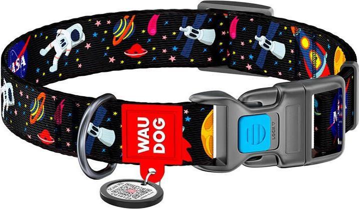 Waudog NASA nylon dog collar with QRCodeGrS (S, Dog, Dog sport)