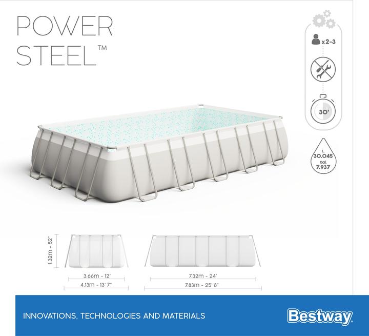 Actual product image Bestway Power Steel Fram Pool Set (732 x 366 x 132 cm)