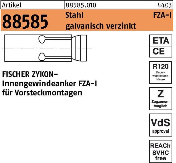Immagine prodotto Fischer Ancoraggio filettato interno Zykon FZA 22x125 M12 I (10 pz.)