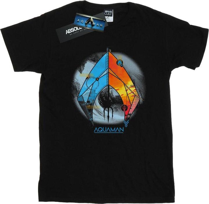 Aquaman Tropical Logo Baumwolle Boyfriend TShirt (XL)