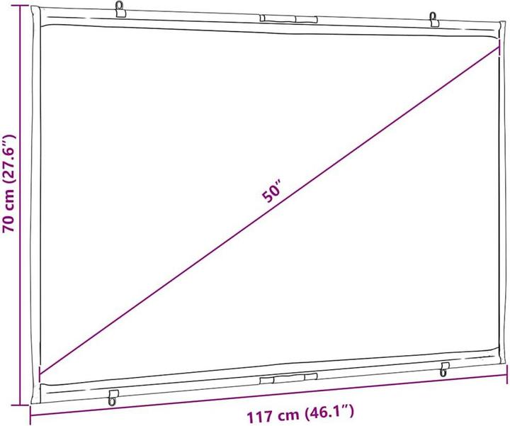 Immagine prodotto VidaXL Schermo proiettore Schermo di proiezione a parete da 50 pollici 16:9 Schermo (50", 16:9)