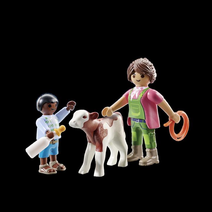 Produktbild Playmobil 71803 Bäuerin mit Kind und Kalb (71803)