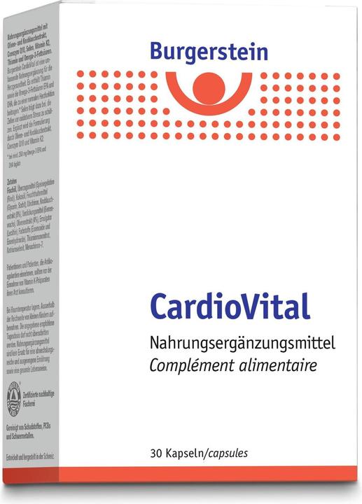 Nährwerte und Zutaten Burgerstein CardioVital (30 Stück, Kapseln, 63 g)