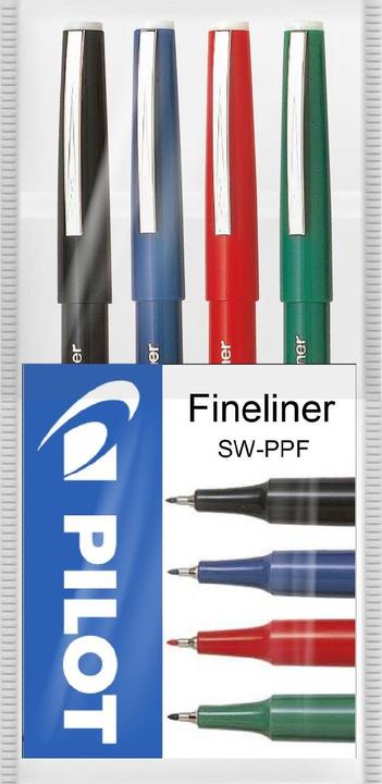 Pilot Fineliner SWPPF Etui à 4 assortiert (Mehrfarbig, 4 x)