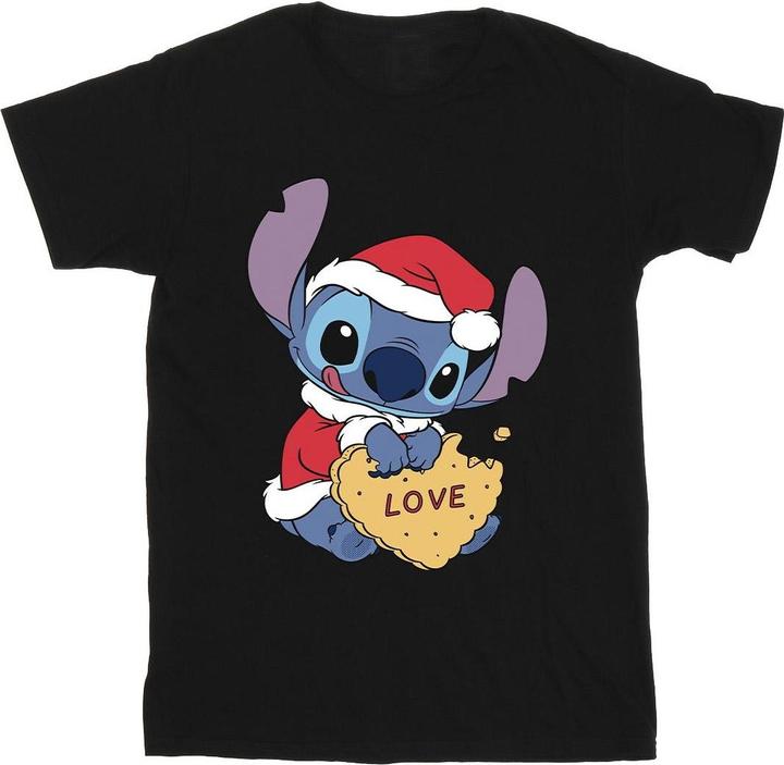 Disney Lilo And Stitch Christmas Love Biscuit TShirt (3XL)