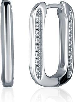 Image du produit JVD - Oval silver earrings with zircons SVLE2410XJ4BI00