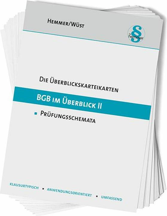 Immagine prodotto Überblickskarteikarten BGB im Überblick II - Nebengebiete (Tedesco, Achim Wüst, Karl-Edmund Hemmer, 2024)