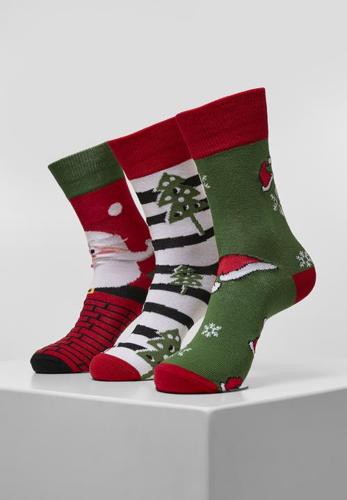 Actual product image Urban Classics Stripe Santa Christmas Socks 3-Pack - 12947 (pack of 3, 43 - 46)