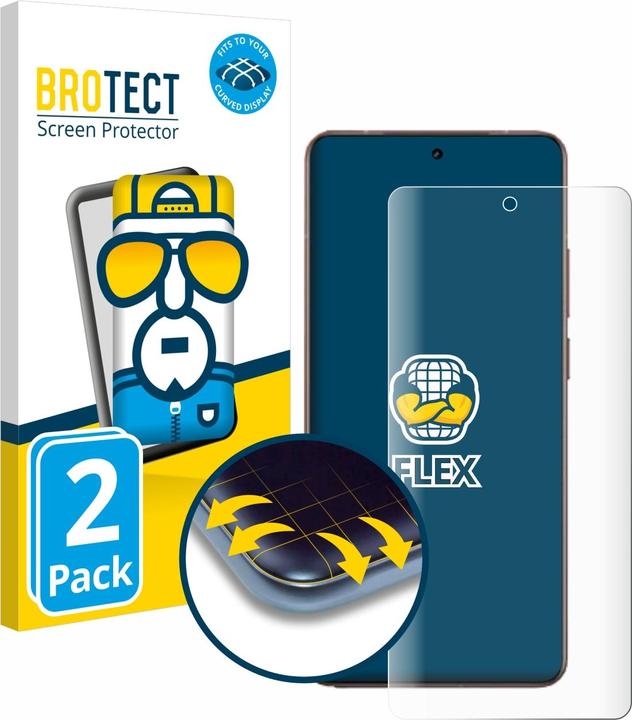 Produktbild BROTECT Fullscreen Schutzfolie Displayschutz Folie Klar Transparent (2 Stück, Realme 7 Pro)