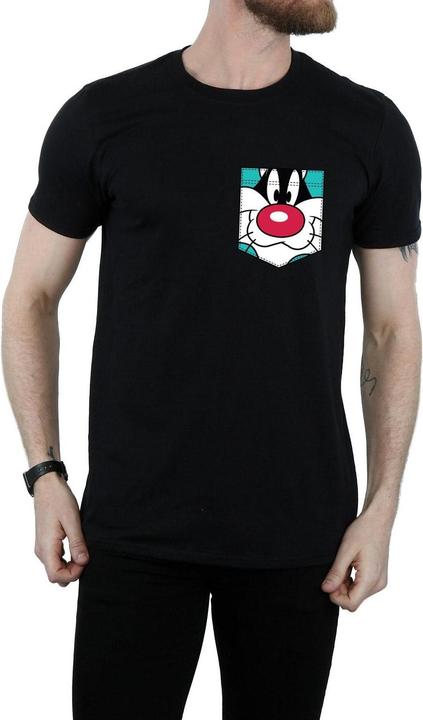 Immagine prodotto Looney Tunes Sylvester Face Faux Pocket Maglietta Uomo (3XL)