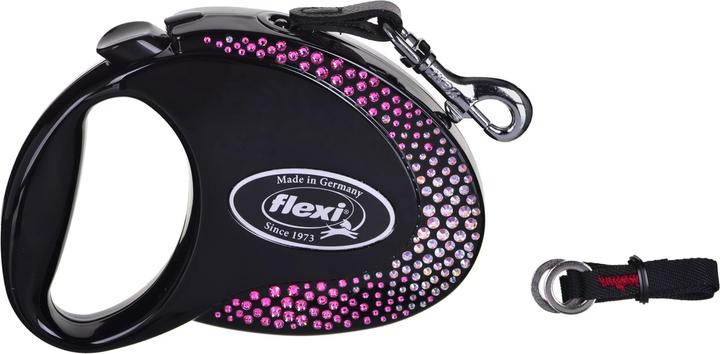 Produktbild Flexi Glam Composition with Swarovski crystals M - Hund Rückziehbare Leine - 5 m - Schwarz (M, Hund, Spazieren)