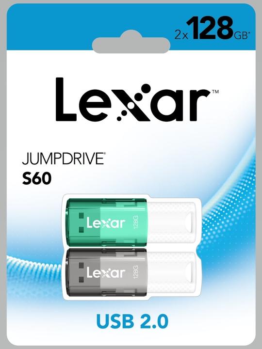 Produktbild Lexar Pack 2Clés Usb2 Jumpdrive 128Go S60 (128 GB, USB-A)