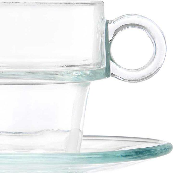 Produktbild Vivalto Tasse mit Untertasse 41087 Durchsichtig Glas 90 ml (6 Stück) (90 ml, 6 x)