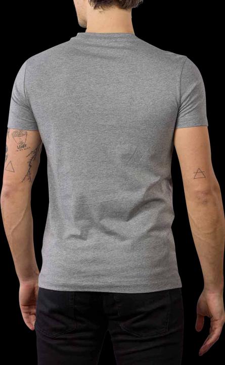 Actual product image Calvin Klein Jeans Jeans Mens T-shirt Short Sleeve Core Monologo Slim Fit, Grey (Mid Grey Heather), L (L)