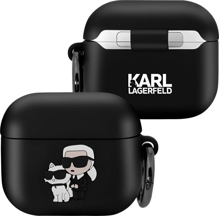 Produktbild Karl Lagerfeld 3D Logo NFT Karl and Choupette Silicone Case for AirPods 3 Black (Kopfhörer Hülle)