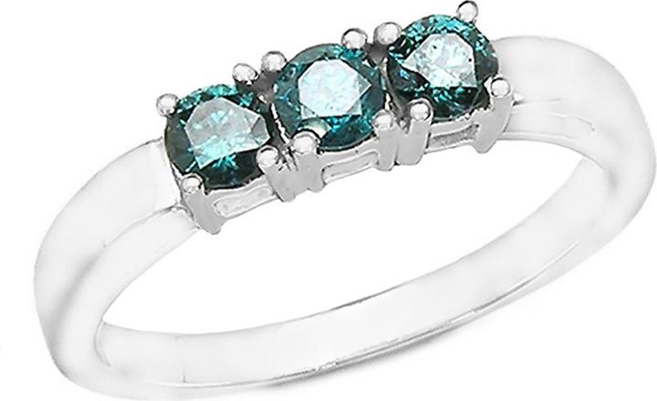 Produktbild Xen Ring mit 3 blauen Diamanten ca. 0,54 ct. rhodiniert (54, 925 Silber)