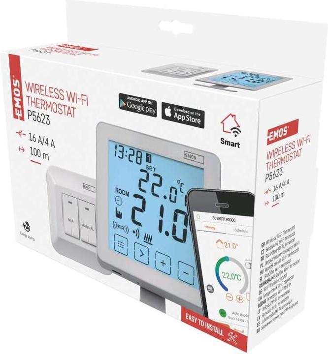 Produktbild Emos Raumthermostat P5623 mit WiFi, programmierbar, kabellos