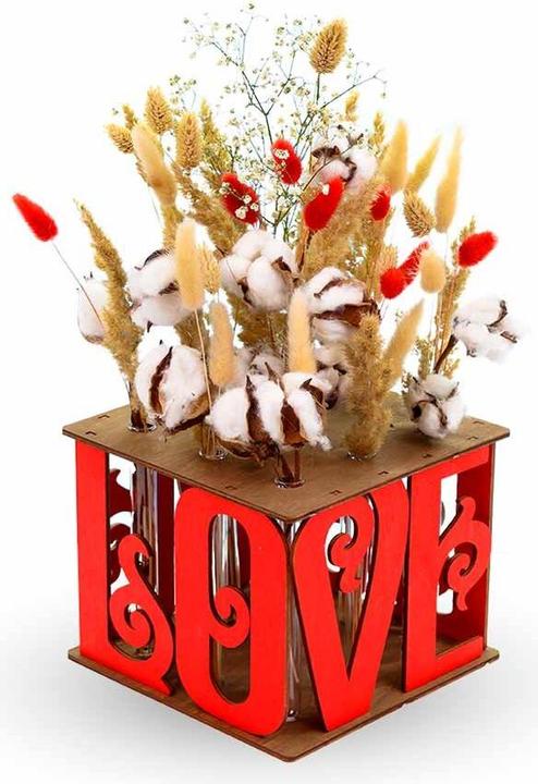 Produktbild Eco Wood Art Dekorations Vase aus Holz - LOVE