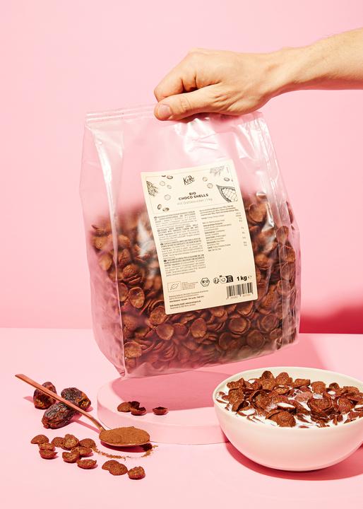 Actual product image KoRo Crispy organic breakfast cereal bowls sweetened with chocolate flavour and date sugar (1000 g)