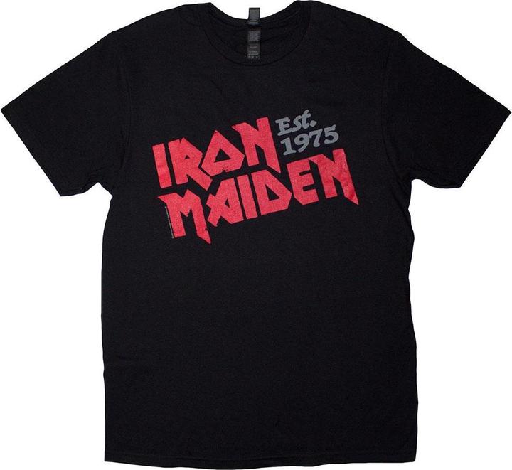 Immagine prodotto Iron Maiden Est. 1975 Maglietta Obliqua Logo Adulto Unisex (L)