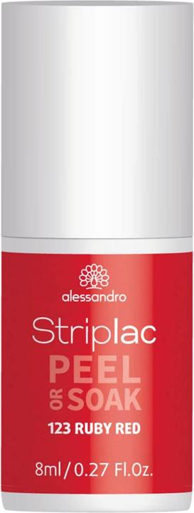 Produktbild Alessandro Striplac Peel or Soak Ruby Red 8 ml (123 Ruby Red, Abziehbarer Nagellack)