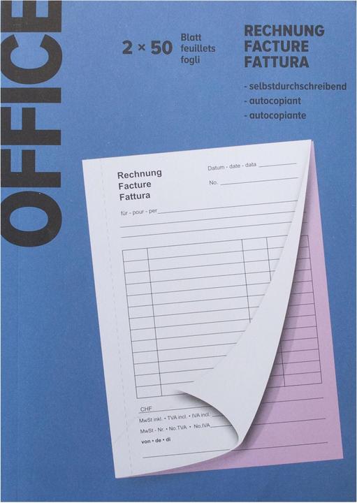 Produktbild Office Rechnung chemisch 2x50 Blatt A5 2 Stück (50 x)