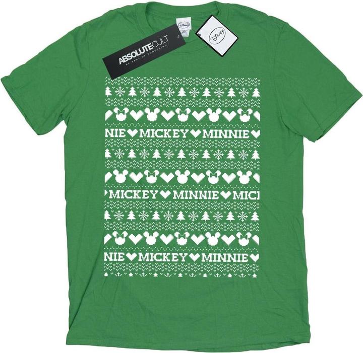 Immagine prodotto Disney Mickey And Minnie Christmas Fair Isle Maglietta Uomo (XXL)