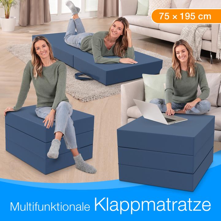 Image du produit Bestschlaf Klappmatratze, 3-teilige Faltmatratze, Reisebett, Gästematratze (75 x 195 cm, Noyau de mousse)