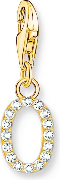 Actual product image Thomas Sabo Charm Pendant Letter O with White Stones Gold Plated (925 silver)