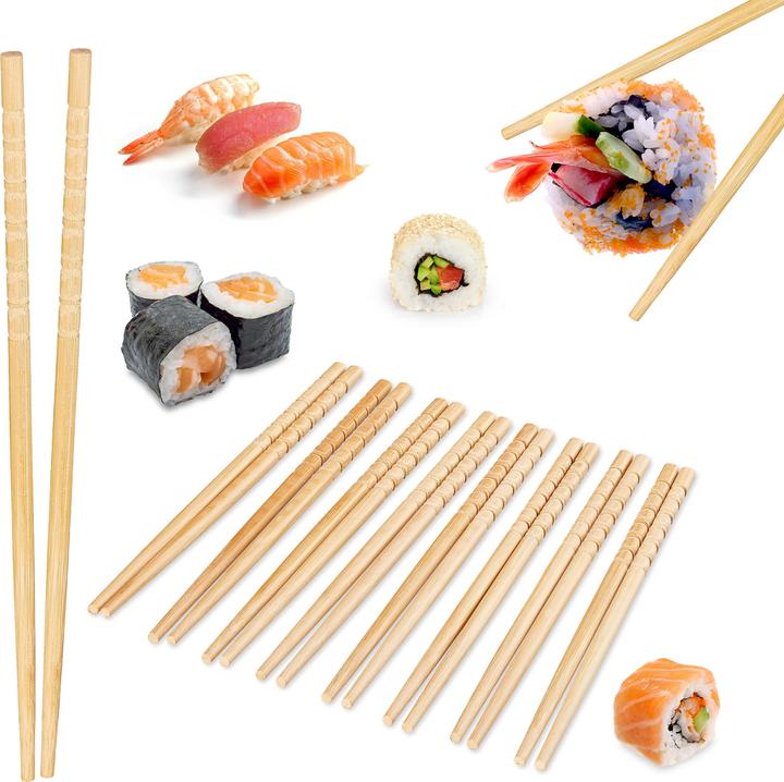 Actual product image Relaxdays 10 Pairs Bamboo Chopsticks (10 Piece, Chopsticks)