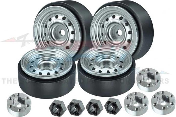 Immagine prodotto GPM SET CERCHI BEADLOCK ALU 1.0 12 FORI (1 SET/4 PEZZI) ARGENTO TRX-4M, SCX24