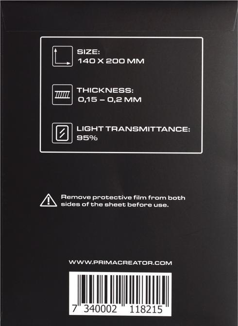Produktbild Prima Creator PRIMACREATOR FEP-Folie Film Sheets 140mm x 200mm 5er Pack