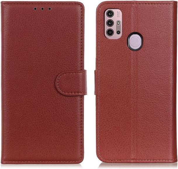 Actual product image MU Classic Litchi Leather Bookcover Series (Motorola Moto G30, Motorola Moto G10)