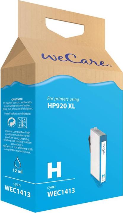 Image du produit Wecare Encre 920XL cyan rebuilt CD972AE pour HP OfficeJet 6500 12ml (C)