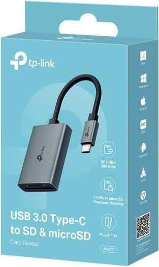 Produktbild TP-Link USB TYP-C ZU SD UND TF 3.0 ADAPTER 1X SD + 1 XTF BIS ZU 104M (USB-C)