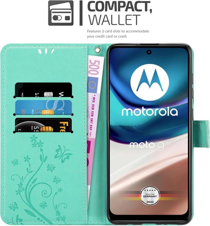 Produktbild Cadorabo Hülle für Motorola MOTO G42 mit Blumen Muster (Motorola Moto G42)