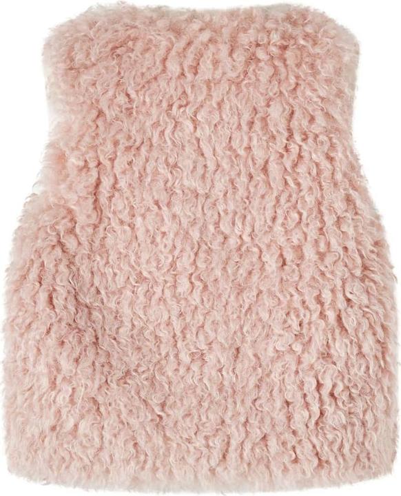 Immagine prodotto VidaXL Gilet da bambino in pelliccia sintetica rosa chiaro 116, materiale esterno (116)