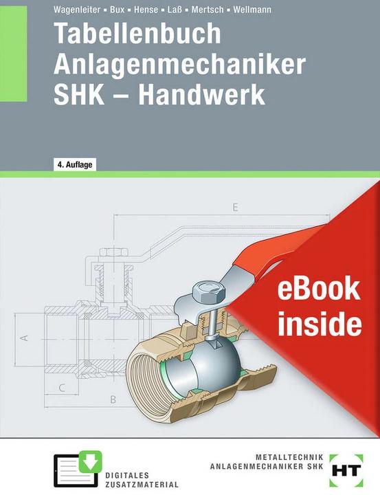 Produktbild eBook inside: Buch und eBook Tabellenbuch Anlagenmechaniker SHK - Handwerk (Deutsch, Bertram Hense, Karl-Heinz Mertsch, Hans-Peter Laß, Hermann Bux, 2022)
