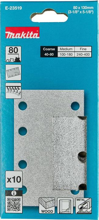 Produktbild Makita Schleifpapier Farbe 80x130 mm A80 - E (80)