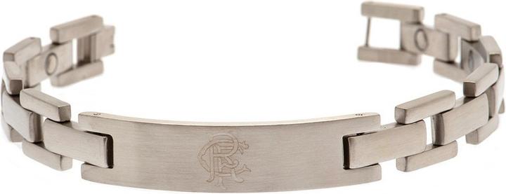 Actual product image Rangers FC Crest Bracelet Brushed Stainless Steel (22 cm, 100% synthetic material)