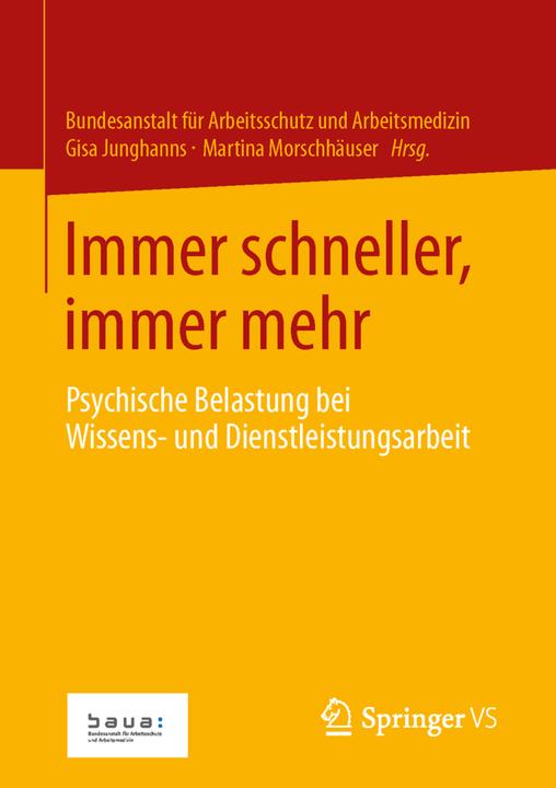 Actual product image Immer schneller, immer mehr (German, Martina Morschhäuser, Gisa Junghanns, Federal Institute for Occupational Safety and Health, 2013)